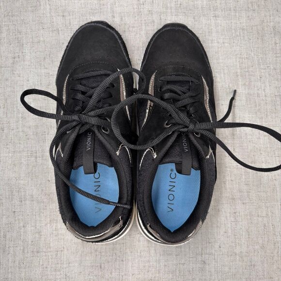 Vionic‎ Nova Athletic Shoes Black Leather Lace Up Training Sneaker Women's 7.5 - Picture 7 of 11